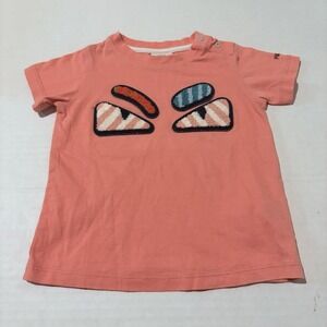 Fendi Roma Kids Size 18 Month Shirt Monster Embellishment Pink